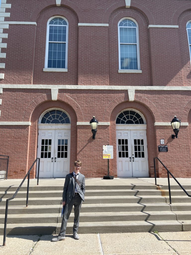 UMKC Law Student, Garrison Priddle, outside the Platte County Courthouse after another successful expungement.